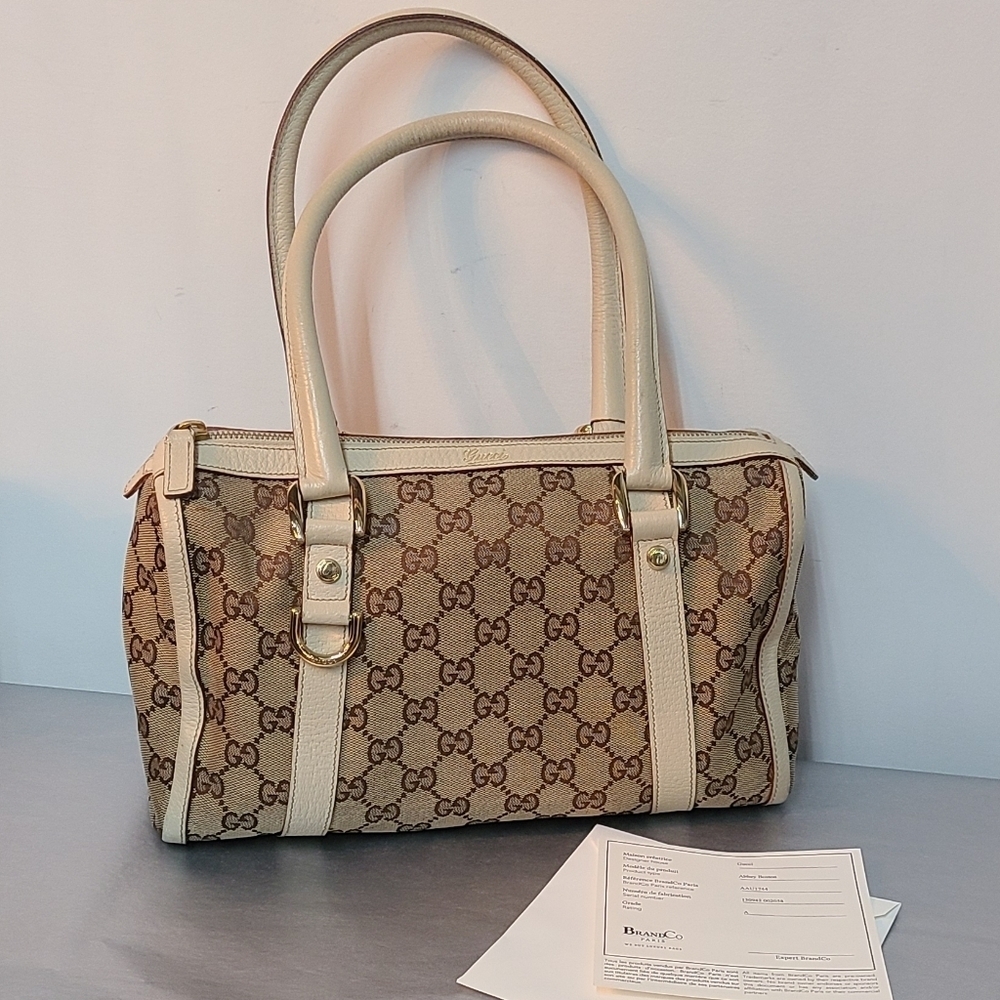 Gucci Abbey Boston Monogrammed Handbag